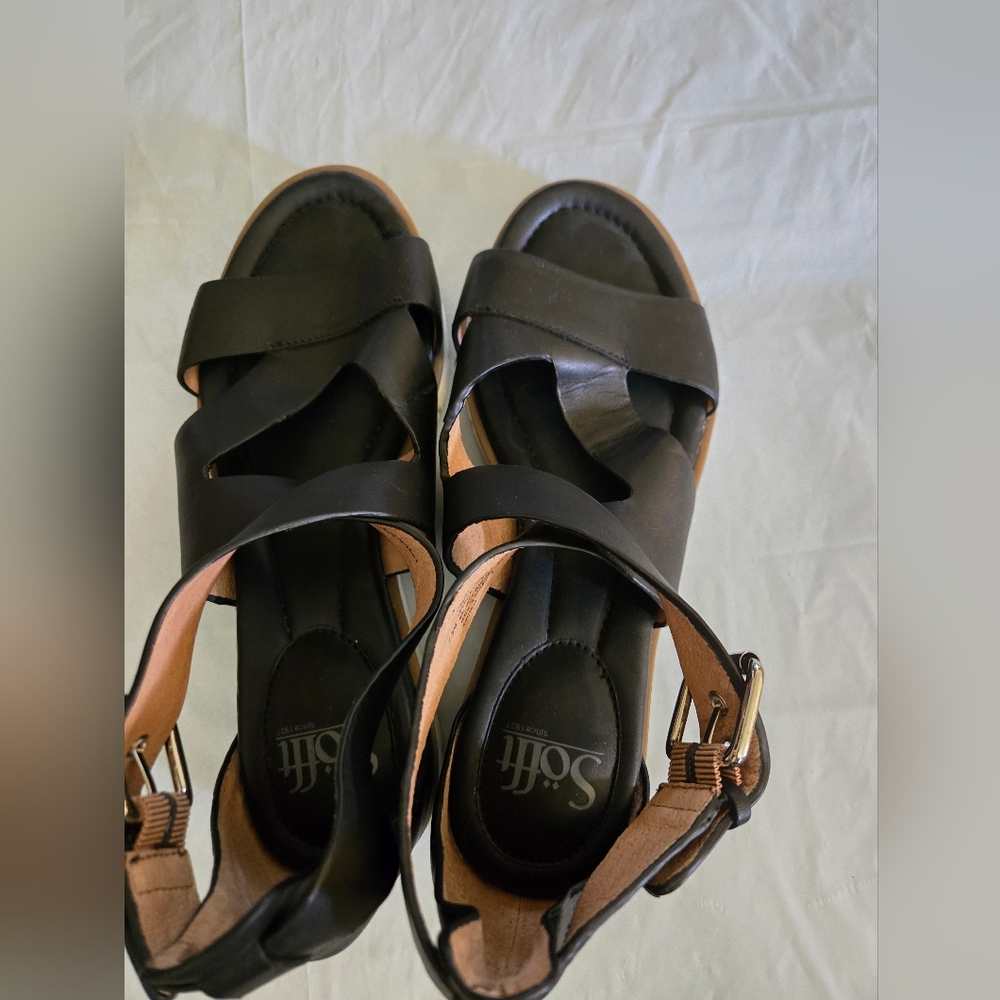 Sofft Black Mirabelle Wedge Sandals